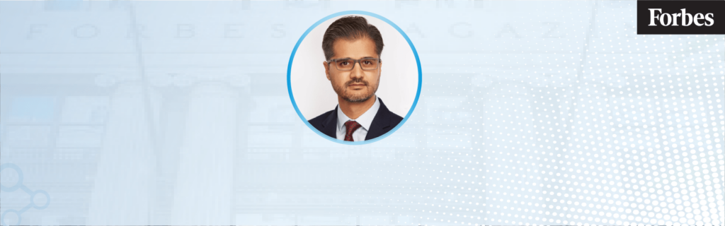 A. Hadi Chaudhry featured in Forbes, representing CareCloud's leadership in healthcare technology.
