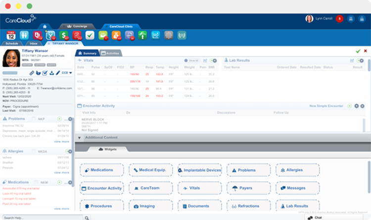 CareCloud Software Dashboard Preview