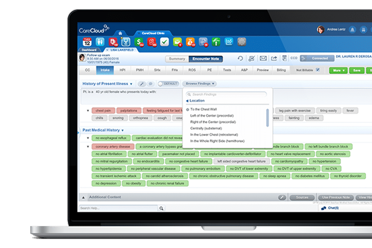 CareCloud EHR Screen