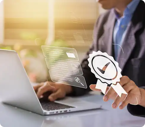 businessman-working-labtop-with-check-mark