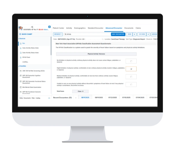 CareCloud EHR software on a digital dashboard