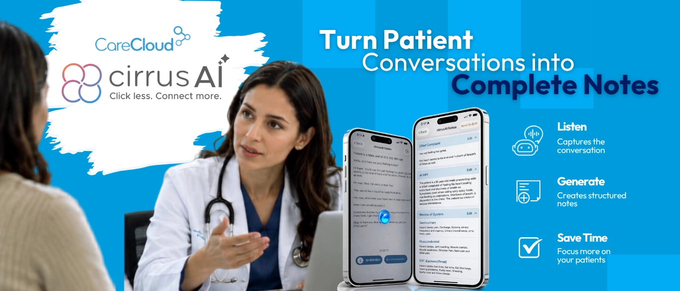 CareCloud cirrusAI: AI-Powered Clinical Documentation Software